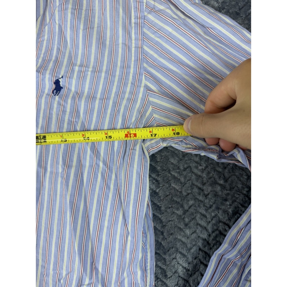 Ralph Lauren Mens Small Multicolor Custom Fit Striped High Low Button Down Shirt - Picture 2 of 8